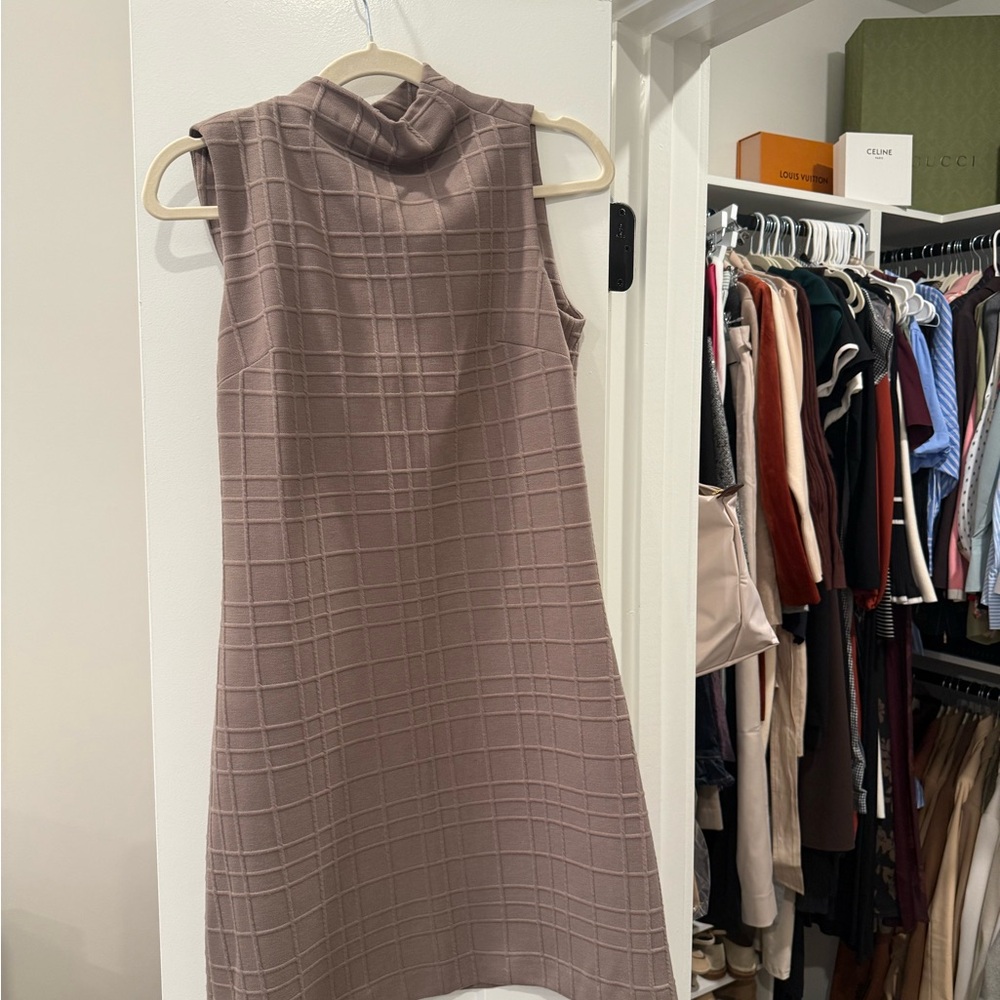 Calvin Klein Mauve Checkered Midi Dress